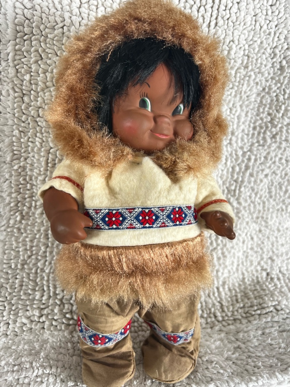 Inuit Original Child Doll by Regal Canada North Snow Fur Vintage Play or Display